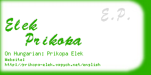 elek prikopa business card